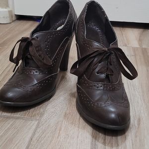 Cute brown heeled boots